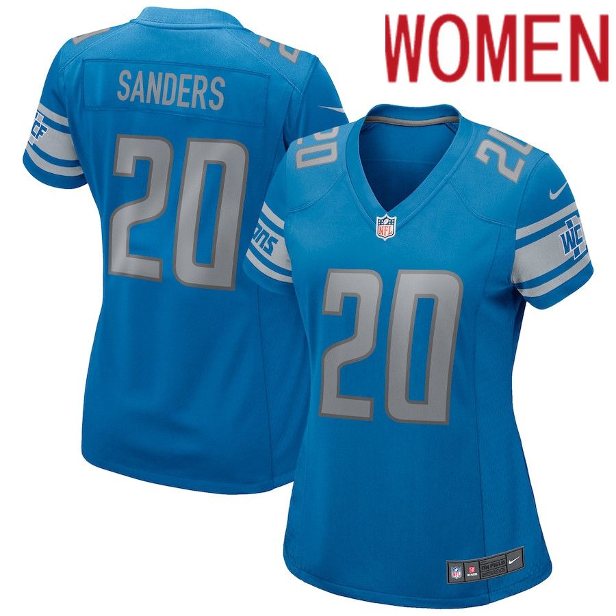 Women Detroit Lions #20 Barry Sanders Nike Blue Game Retired Player NFL Jersey->women nfl jersey->Women Jersey
